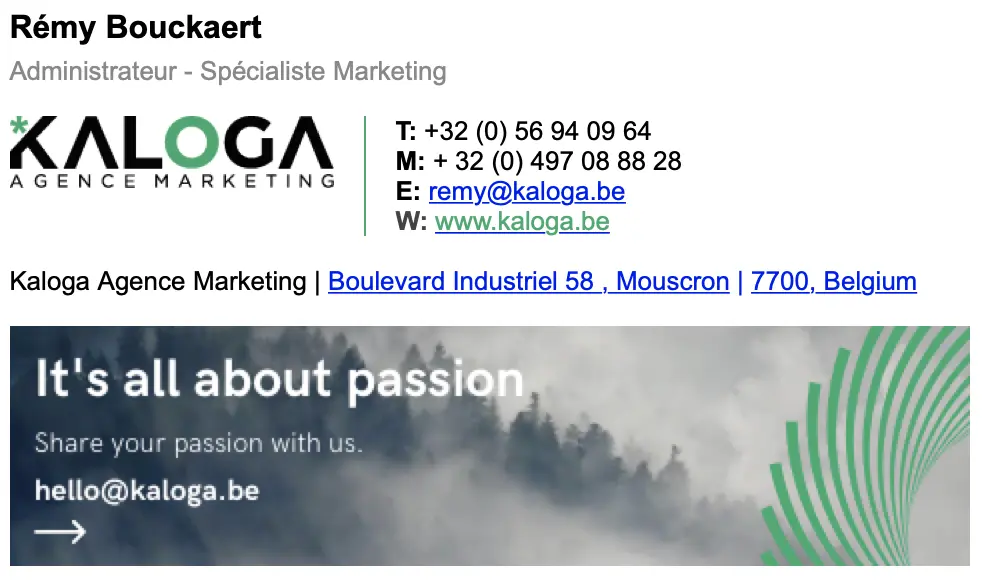 Kaloga Agence Marketing Wallonie Belgique Lille Mouscron - Créer bannière e-mail
